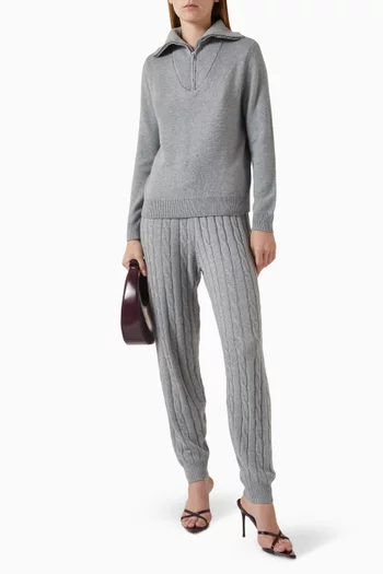 Half-zip Collared Sweater in Rib-knit