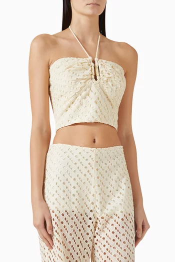 Eyelet Melinda Cropped Top