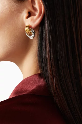 أقراط بيبي بتصميم عقدة معدن مطلي