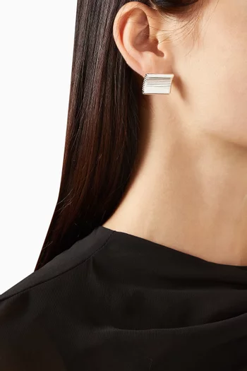 أقراط أوتمن معدن مطلي بلون فضي