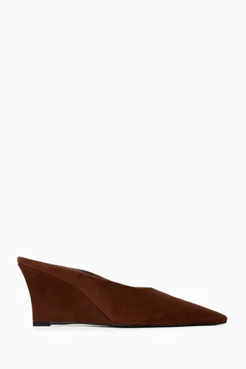 Aysha 70 Wedge Mules in Suede