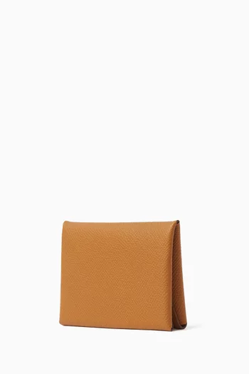 Unused Calvi Duo Compact Card Holder in Epsom Leather