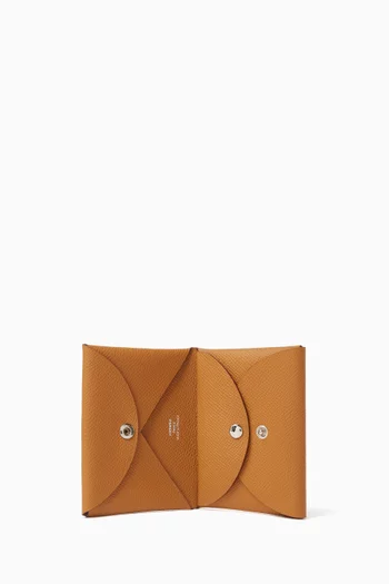 Unused Calvi Duo Compact Card Holder in Epsom Leather