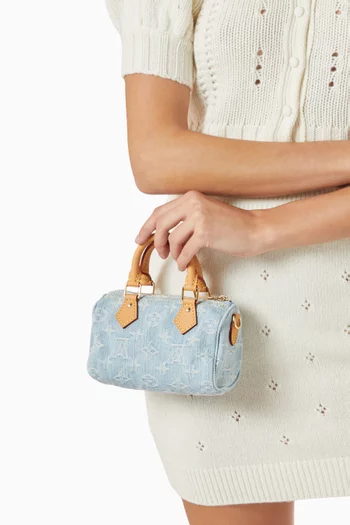 Monogram Nano Speedy Bag in Denim