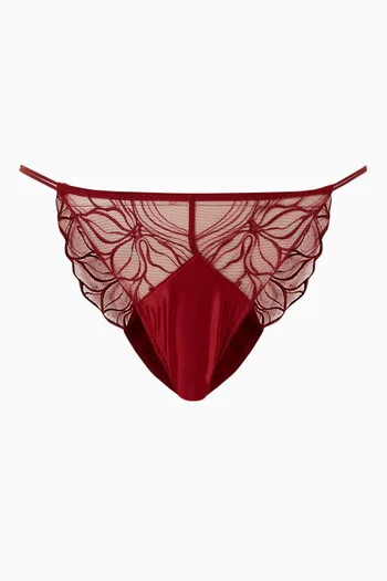 سروال تحتي بدانتيل مطرز بنقشة زهور