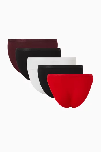 طقم سروال تحتي بشعار الماركة، 5 قطع