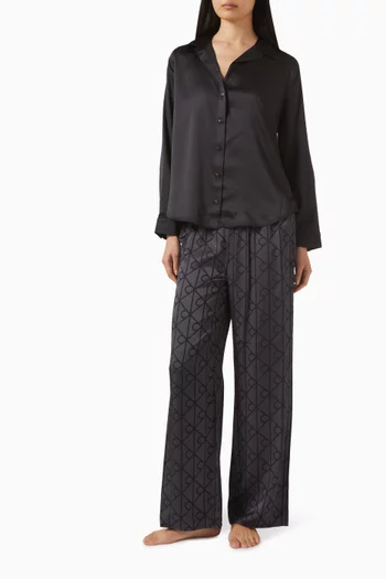Printed Pyjama Pants in Satin