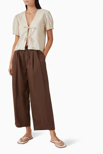 بلوزة بطيّات محاكة قطن عضوي