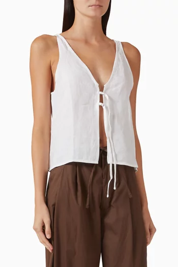 بلوزة بقصة قابلة للتعديل كتان