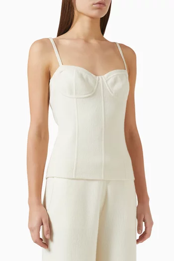 بلوزة بلا أكمام نسيج كشمير مزدوج