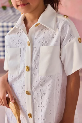 Savannah Eyelet Shirt Dress