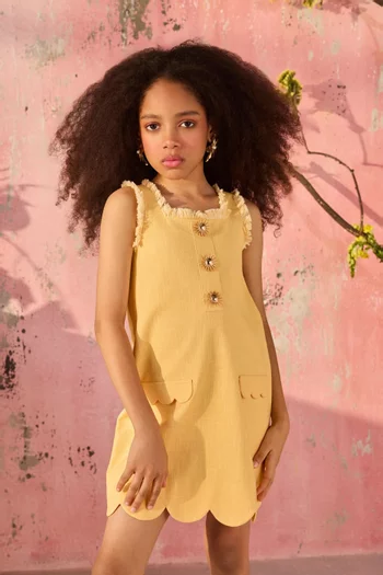 فستان جيد بحواف صدفية