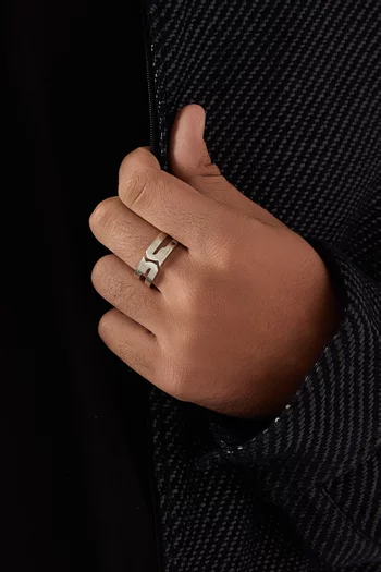 Arabic Letter "Ein" Ring in Sterling Silver