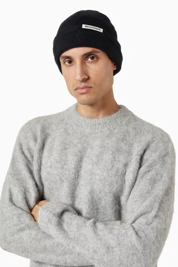 قبعة بيني بنقشة مربعات قماش منسوج