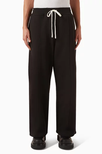 Pleated Sweatpants in Loopback-cotton Jersey