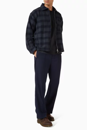 Plaid Zipped Shirt in Cotton