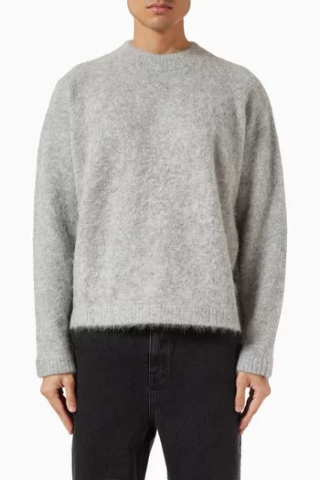 سترة بفتحة رقبة مستديرة مزيج ألباكا