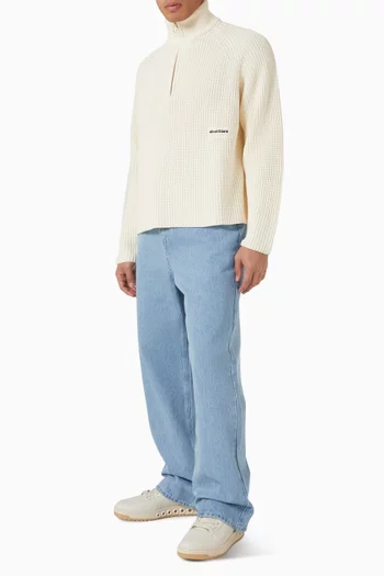 Funnel Knit Sweater in Cotton