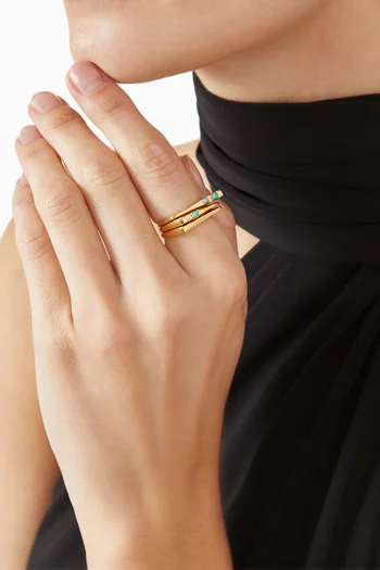 Stackable Rings in Plated Metal, Set of 3