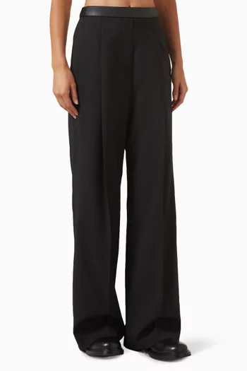Leather Wide-leg Pants