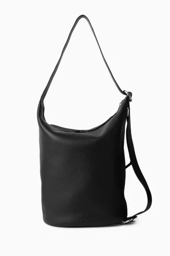 Medium Loop Bucket Bag in Leather