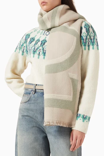 Fringe Scarf in Wool-cashmere Blend