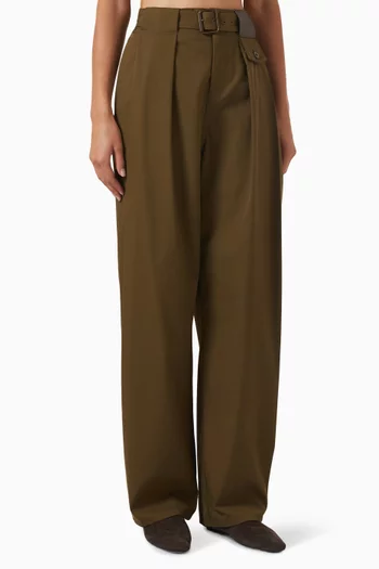 Belted Wide-leg Pants