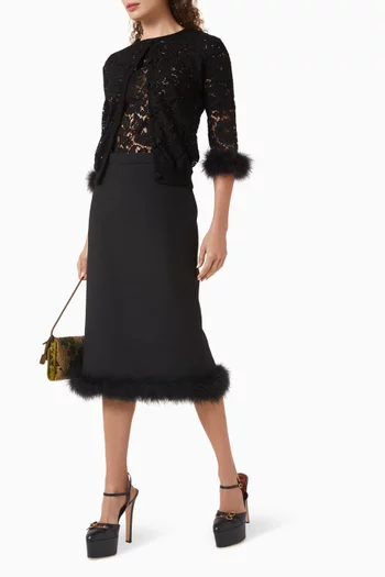 كارديغان بأشرطة دانتيل نسيج فيسكوز