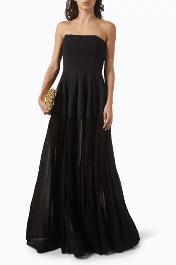 فستان ساندرينا طويل بصدرية بدعامة