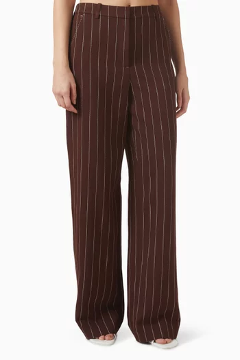 Tavar Pinstripe Wide-leg Pants in Viscose Blend