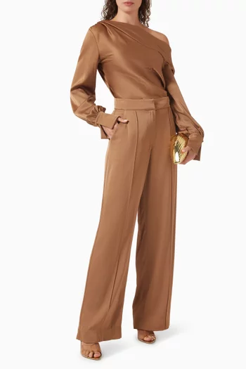 Kyra Wide-leg Pants in Satin
