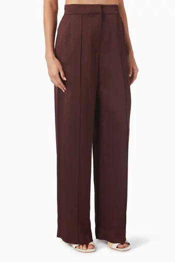 Kyra Wide-leg Pants in Satin