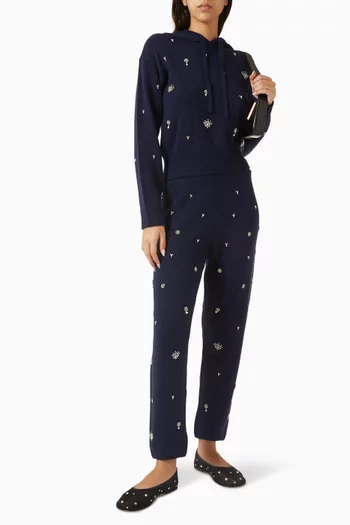 بنطال رياضي كانداس مطرز مزيج صوف