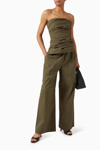 Arden Wide-leg Pants in Cotton Blend