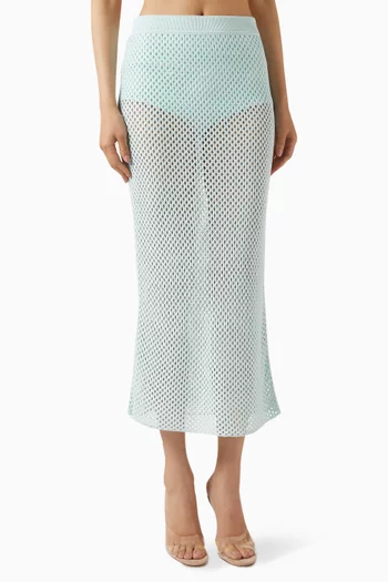 Demitri Sheer Skirt in Mesh Knit