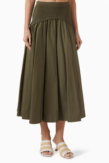 Ovie Midi Skirt in Cotton