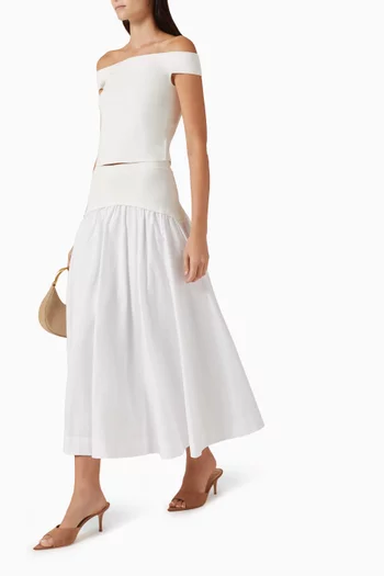 Ovie Midi Skirt in Cotton