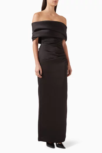 Valencia Draped Gown in Satin