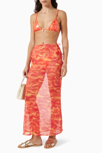 تنورة ديلينا طويلة قماش شبكي