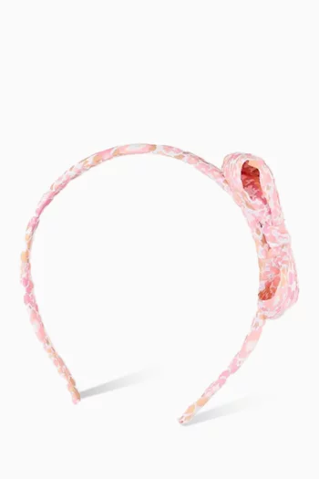 طوق رأس بعقدة ونقشة زهور