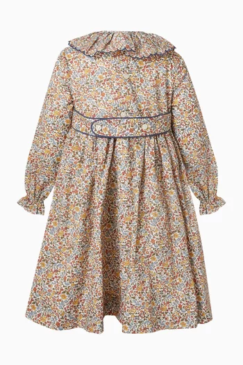 فستان ماريان بنقشة زهور عقد مخمل 