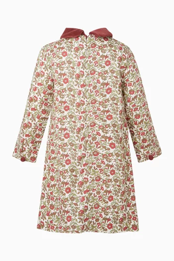 Daphne Floral Velvet Collar Dress