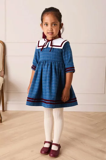 فستان موريتون بنقشة مربعات