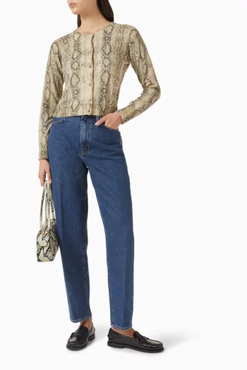 Snake-print Cardigan in Cashmere