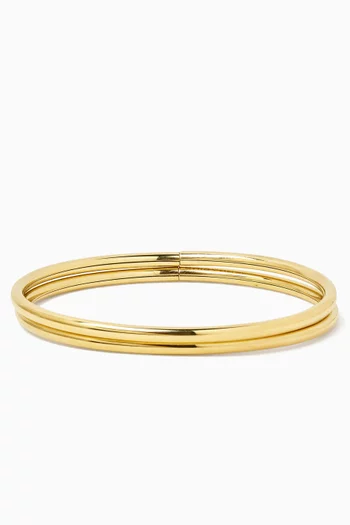 طقم أساور دين معدن مطلي ذهب عيار 14، قطعتان