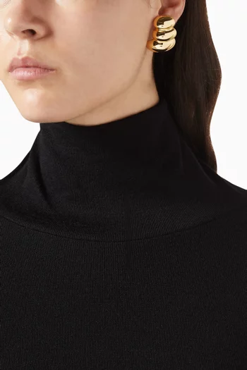 أقراط نان ستوب نحاس مطلي ذهب عيار 14