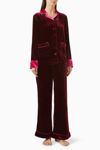 Clara Pyjama Set in Silk-velvet