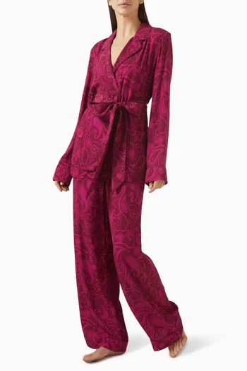 Pamela Belted Smoking Suit Set