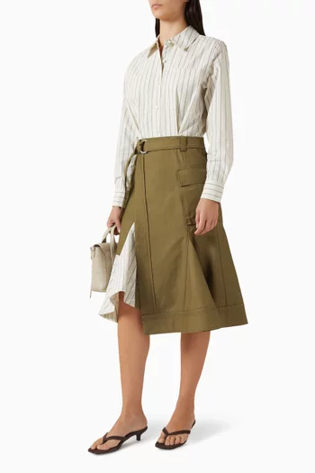 Hybrid Utility Shirt Dress in Cotton Poplin