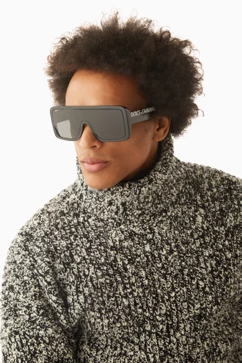 Rectangular Aviator Sunglasses in Acetate